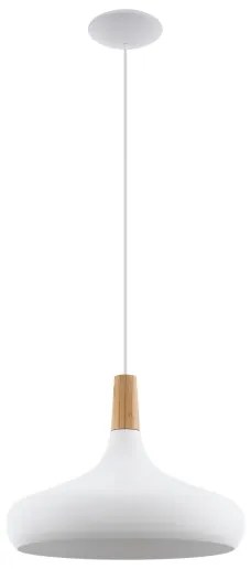 Eglo 901179 - Závesný luster SABINAR na lanku 1xE27/40W/230V priemer 40 cm biela-