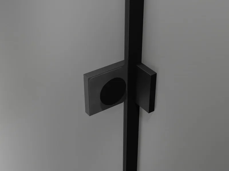 Mexen Lunar T, sklápací sprchový kút ľavý 120 x 80 cm, 8mm číre sklo, čierny profil, 834T-120-080-70-00-L