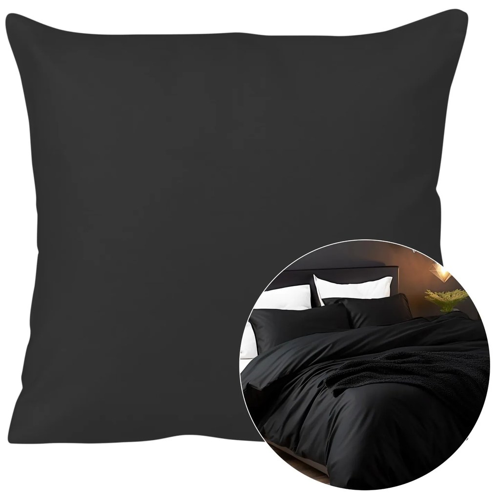 SATÉNOVÁ OBLIEČKA NA VANKÚŠ 04000966 40X40 CM ČIERNA