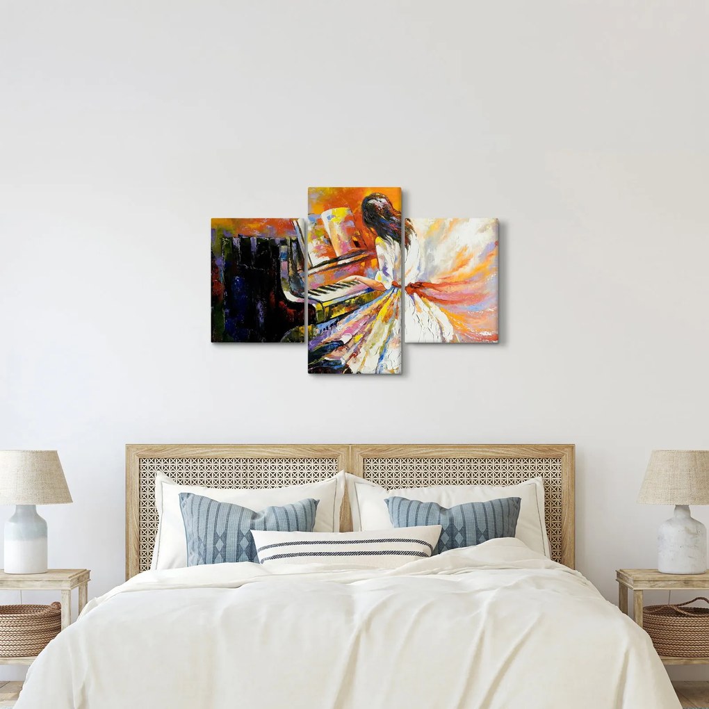 Obraz - Žena hrajúca na piáno (90x60 cm)
