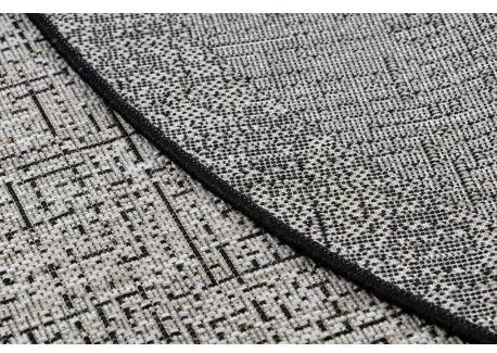Okrúhly koberec SIZAL FLOORLUX 20401 Rám strieborná, čierna Veľkosť: kruh 160 cm