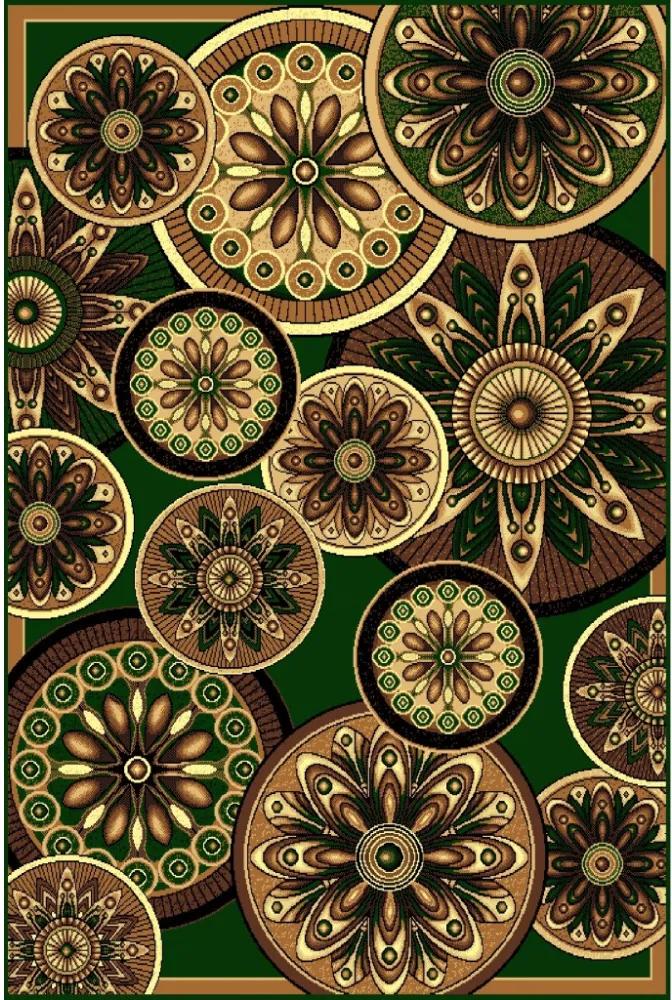 Kusový koberec PP Velké kvety zelený, Velikosti 60x110cm