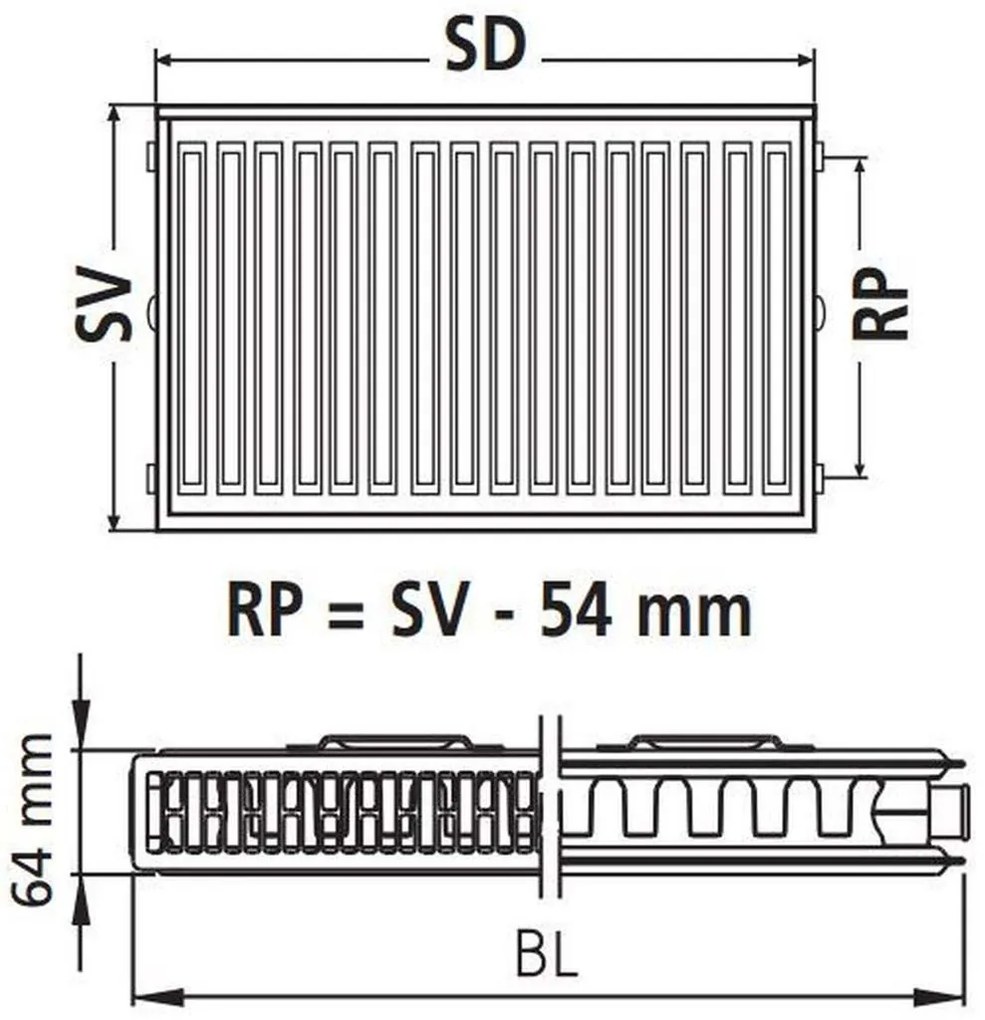 Kermi Therm X2 Profil-kompakt doskový radiátor 12 600 / 800 FK0120608