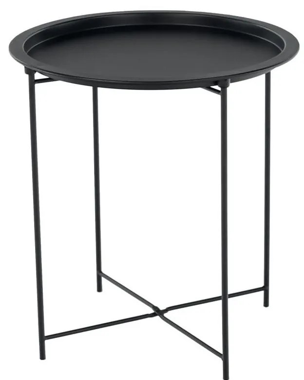 Príručný stolík s odnímateľnou táckou, čierna, RENDER