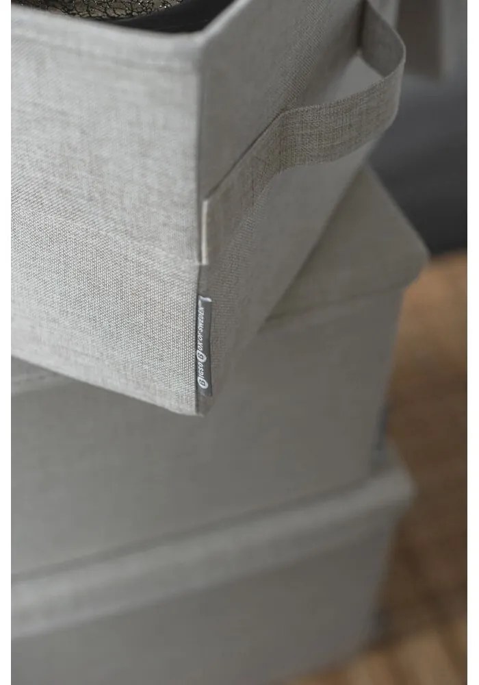 Béžový látkový úložný box s vekom 35x26x19 cm Soft Storage – Bigso