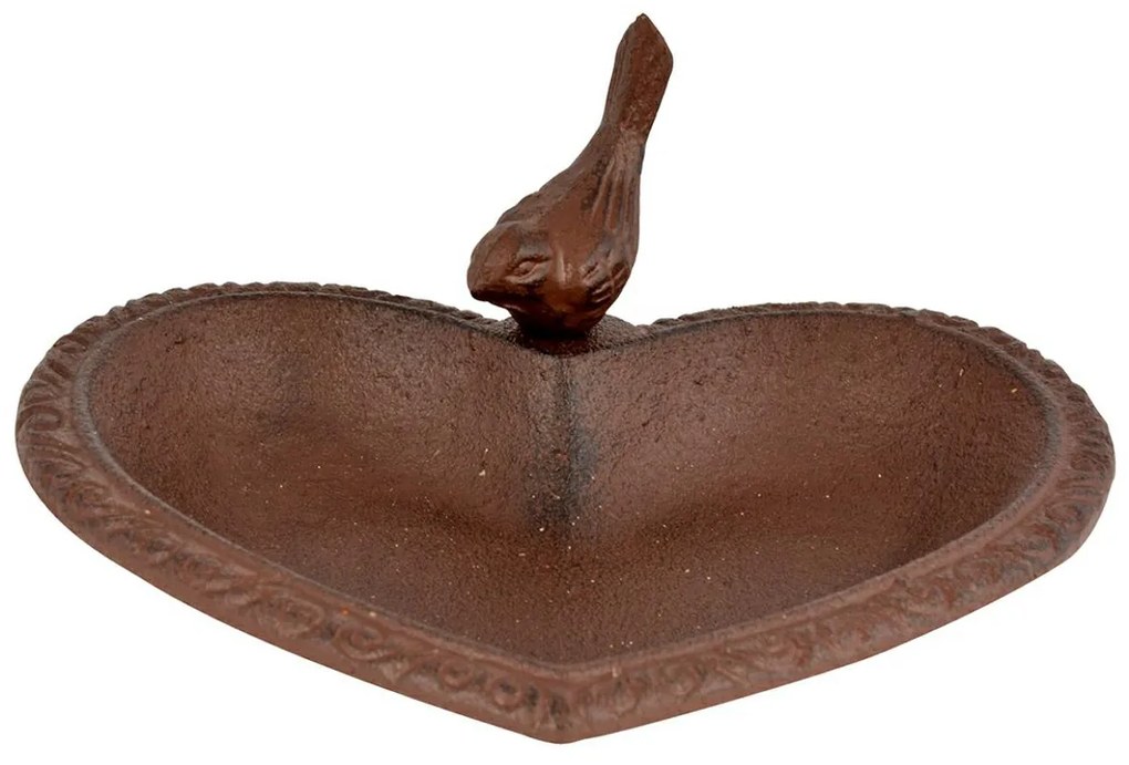 Napájadlo pre vtáky Love, 8x17 cm, liatina, hnedá