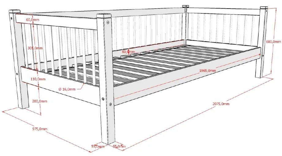 Detská posteľ z dubového dreva v prírodnej farbe s výsuvným lôžkom a úložným priestorom 90x200 cm Forrest – Vipack