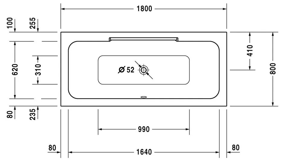 Duravit DuraStyle - vaňa 180x80 cm, 700298000000000