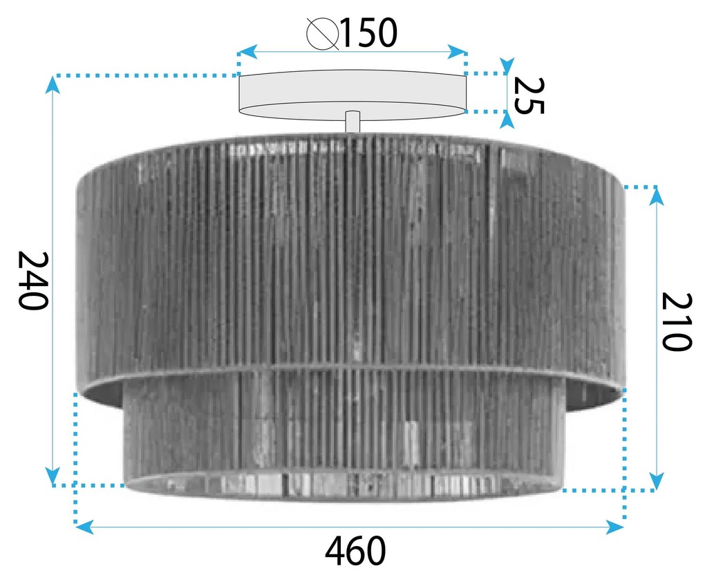 Toolight Toolight, závesné svietidlo 46cm, 1xE27, APP1838-1F, hnedá, OSW-01669