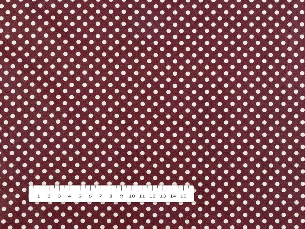 Biante Detské bavlnené posteľné obliečky do postieľky Sandra SA-339 Biele bodky na tmavo červenom Do postieľky 100x135 a 40x60 cm