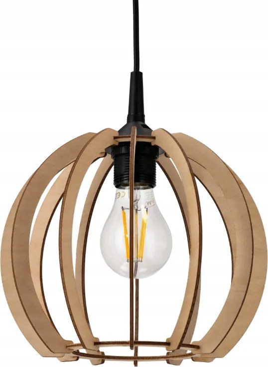 DREVENÁ STROPNÁ ZÁVESNÁ LAMPA 1xE27 LED + KLIP Vysoká kvalita