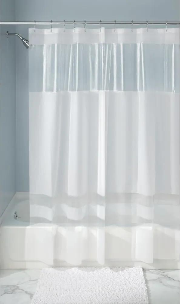 Biely sprchový záves iDesign Hitchcock, 200 x 180 cm