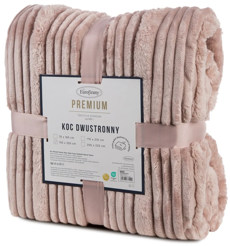 FLANELOVÁ DEKA NINA 200X220 CM PUDROVÁ