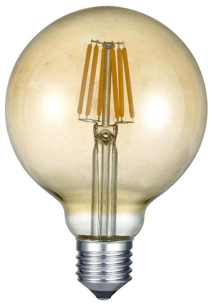 LED žiarovka globe E27 6W 2 700 K jantárová