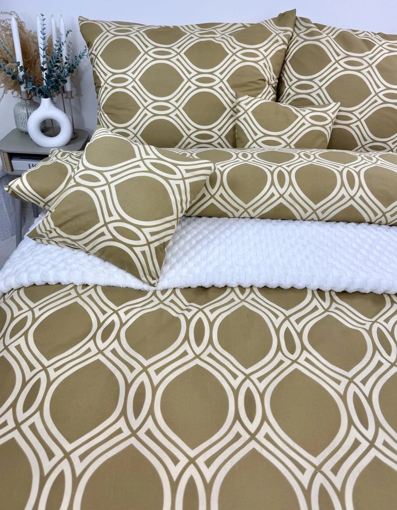 Posteľné obliečky 140x200 Royal Ornament béžová – 100 % bavlna, zips