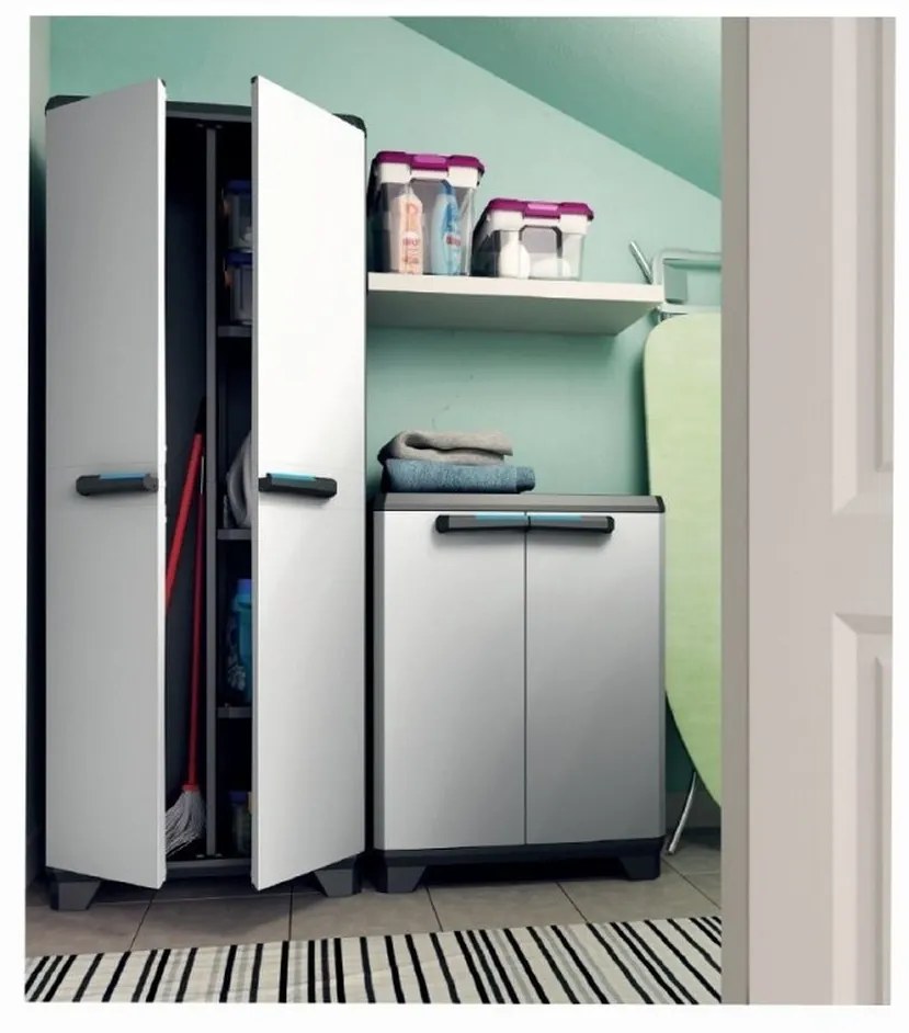 KIS LINEAR UTILITY skriňa 68x39x173cm sivá/čierna