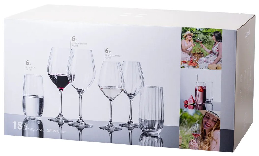 Štartovací set pohárov do domácnosti 18 ks – Optima Line Glas Lunasol - 322689