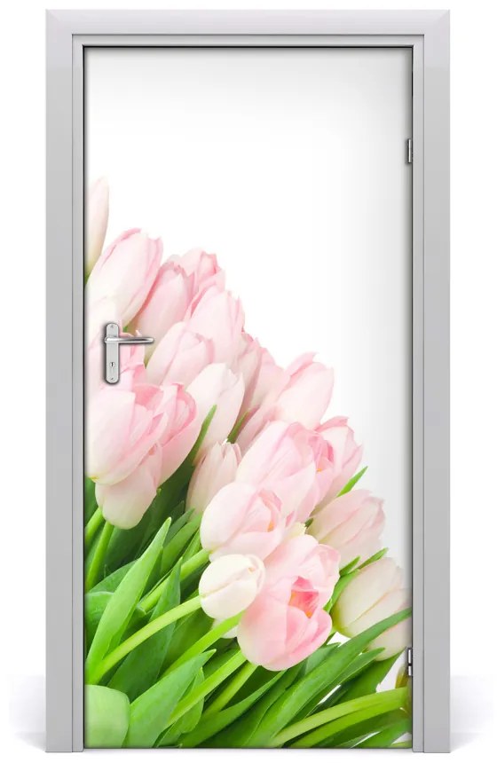 Fototapeta na dvere ružové tulipány 85x205 cm