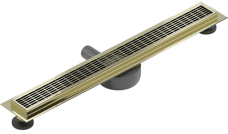Mexen Flat 360°, nerezový sprchový žľab vzor M33 70 cm, zlatá lesklá, 1533070-40