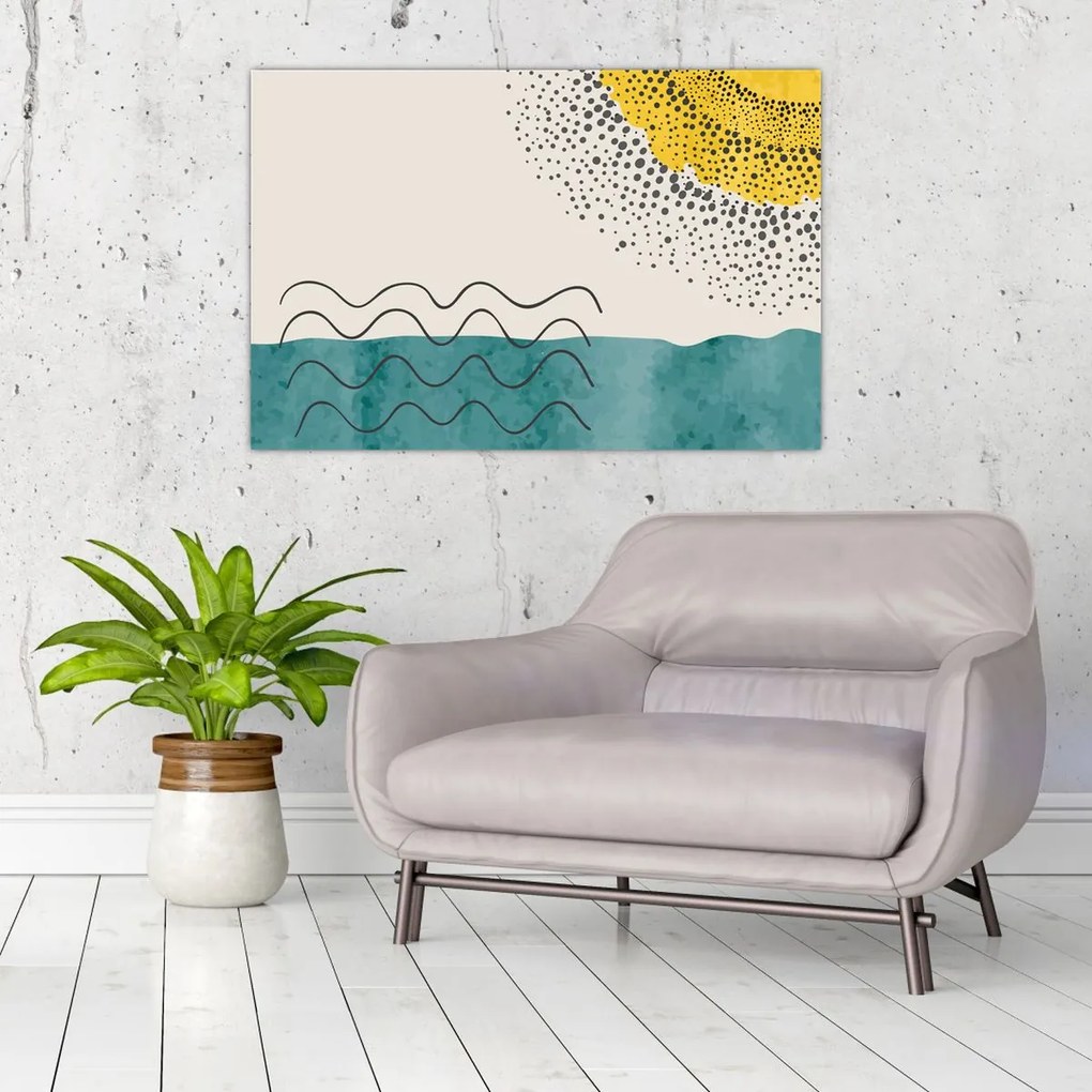 Obraz - Abstraktná maľba pláže N⁰1 (90x60 cm)
