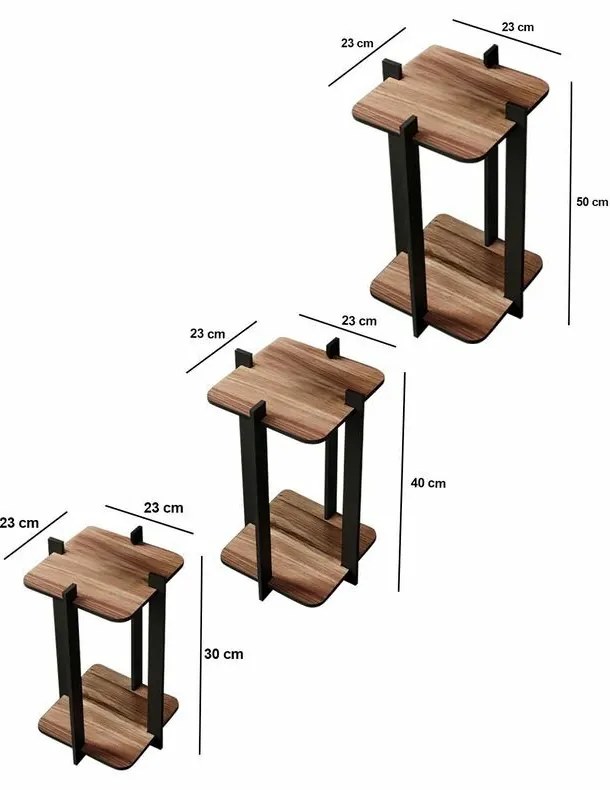 Stojan na kvety Flower Desk Square - Walnut