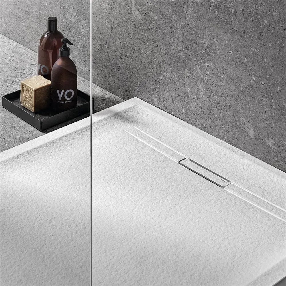 GEBERIT Sestra obdĺžniková sprchová vanička z kamennej živice, 900 x 1700 x 40 mm, protišmyk, biela/bridlicová štruktúra, 550.229.00.2