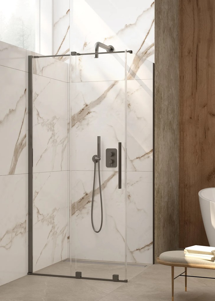 Deante Sprchová zastena Walk-in Prizma - KTJ D38P 80 cm, titán - bez vaničky