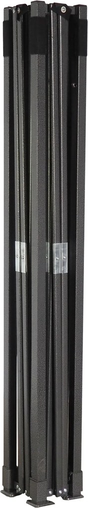 Rýchlorozkladací nožnicový stan 3x3m – oceľový, Čierna, 1 bočná plachta