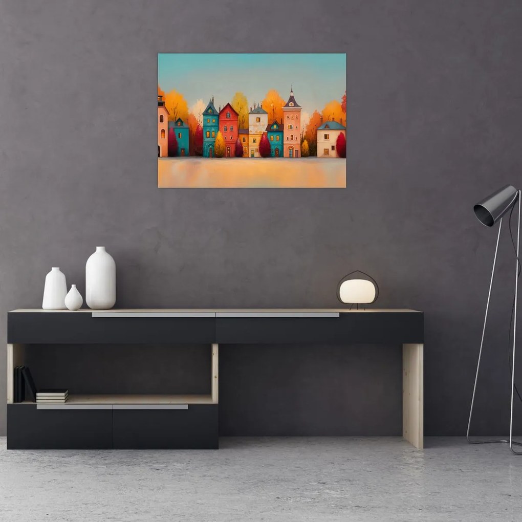 Obraz - Jesenná dedina (70x50 cm)