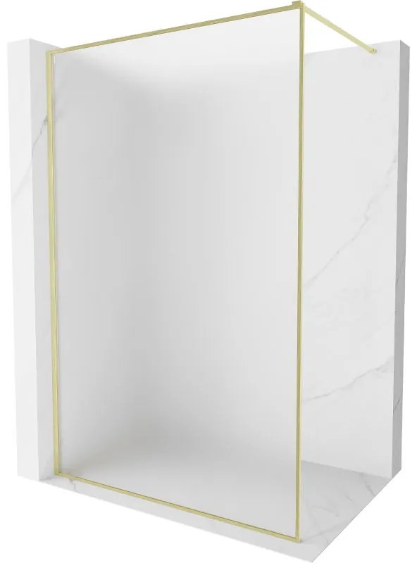 Mexen, Mexen Kioto-XF sprchová stena s rámom 90 x 202 cm, matná 10 mm, brúsené zlato - 800-090-104-55-30-X