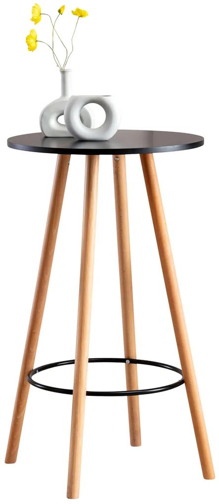 Barový stôl Mijas natura, okrúhly ~ v107 x 60 x 60 cm - Čierna