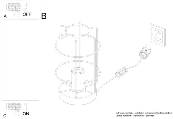 Sollux SL.1265 - Stolná lampa GOTTO 1xE27/15W/230V čierna