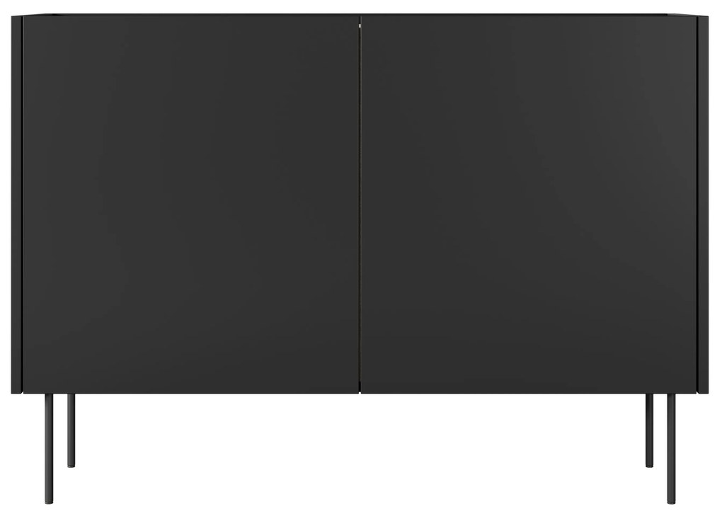 Čierna matná komoda Desin 120 cm s dvoma dverami - dub nagano