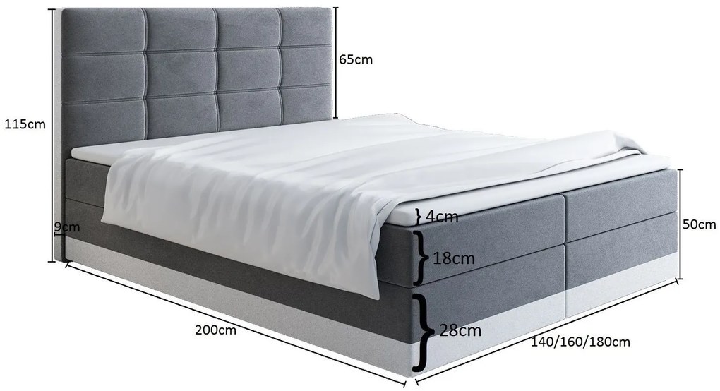 Čalúnená posteľ LILLIANA 1 - 160x200, hnedá