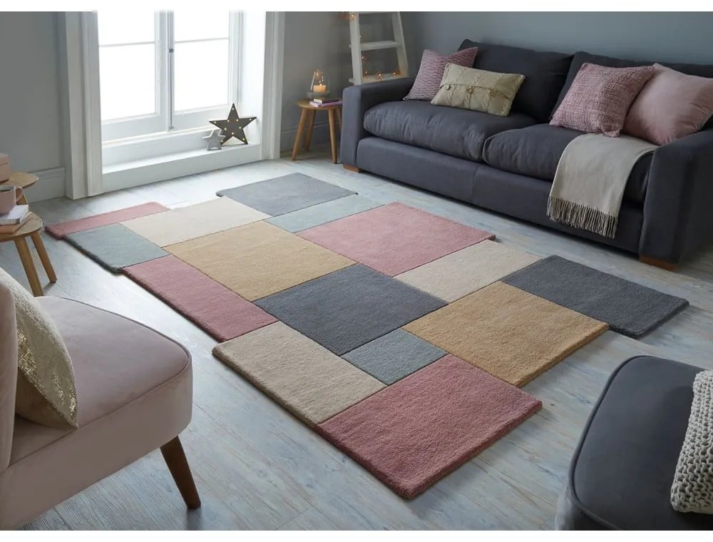 Vlnený koberec Flair Rugs Collage Earthy, 150 x 240 cm