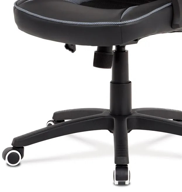 Autronic BONTEC Herné stoličky, hojdací mechanizmus, čierna ekokoža, KA-G406 GREY Farba: Čierna