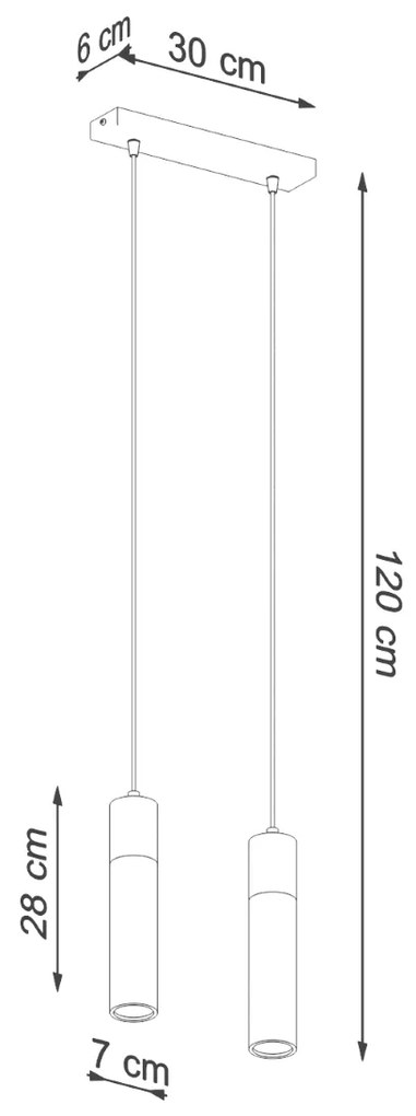 Závesné svietidlo Zane, 2x drevené/betónové tienidlo