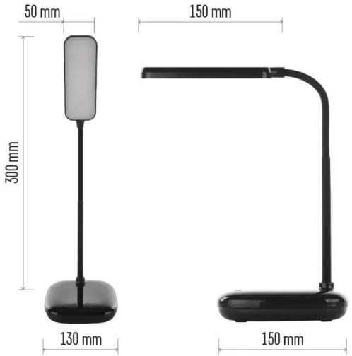 LED Stmievateľná flexibilná stolná lampa LED/12W/230V 3000K/4000K/6500K čierna