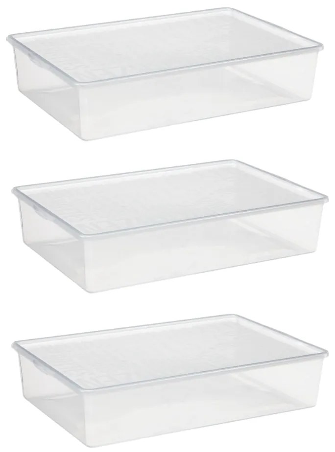 ADEO Súprava 3 ks úložných boxov na topánky s vekom, na čižmy BARBIE - 55 x 36 x 12 cm