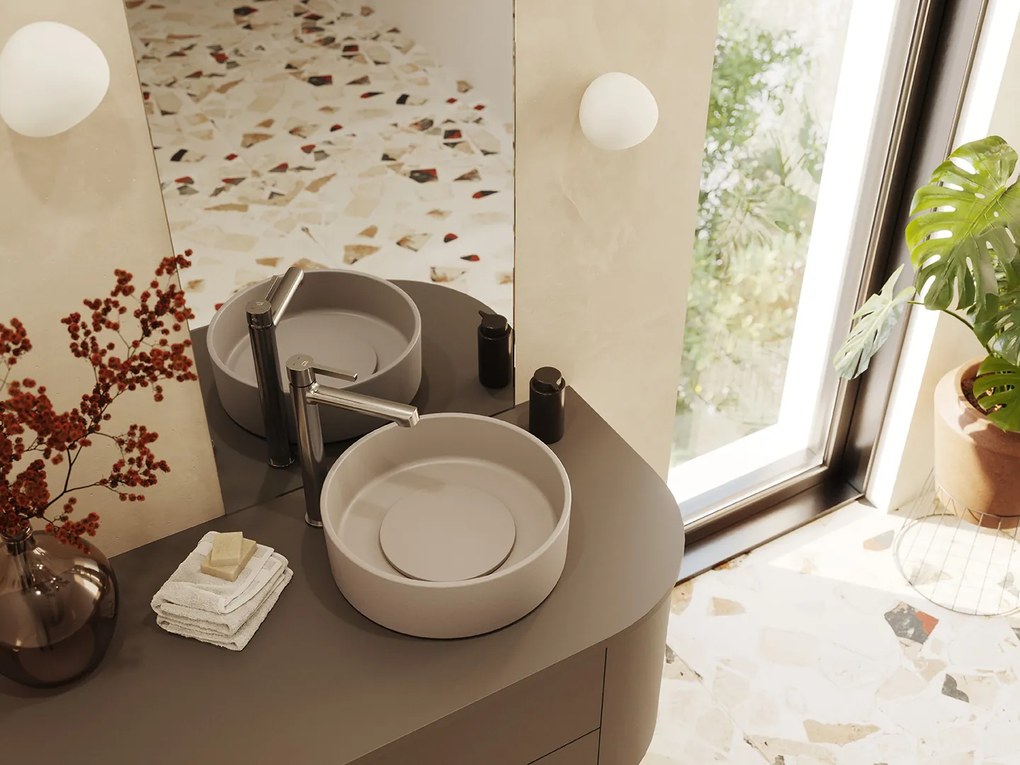 Laveo Alita, vysoká umývadlová batéria h-299, brúsená oceľ, LAV-BVA_32ND