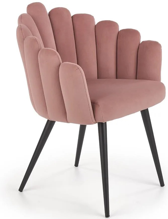 Stolička K410 Velvet/Kov Ružová