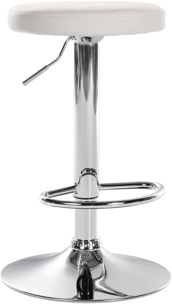 Barová stolička Ponte - koženka, chróm rám - Biela