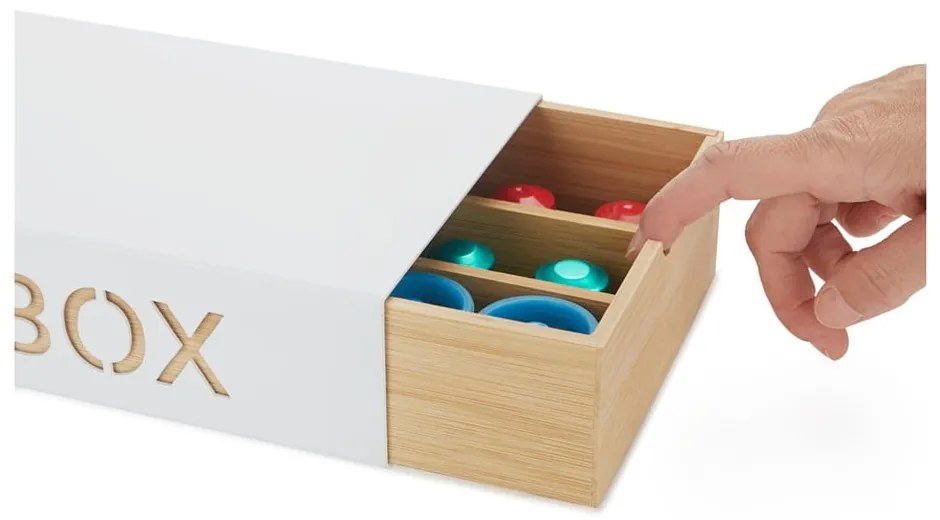 Biely stojan na kapsule – Balvi