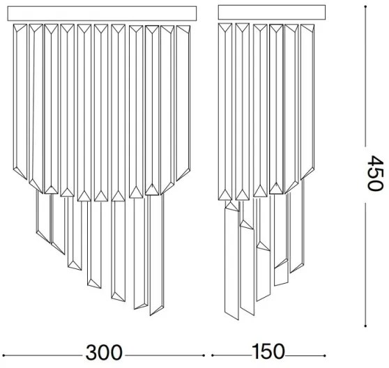 Ideal Lux - Krištáľové nástenné svietidlo CARLTON 3xE14/40W/230V lesklý chróm