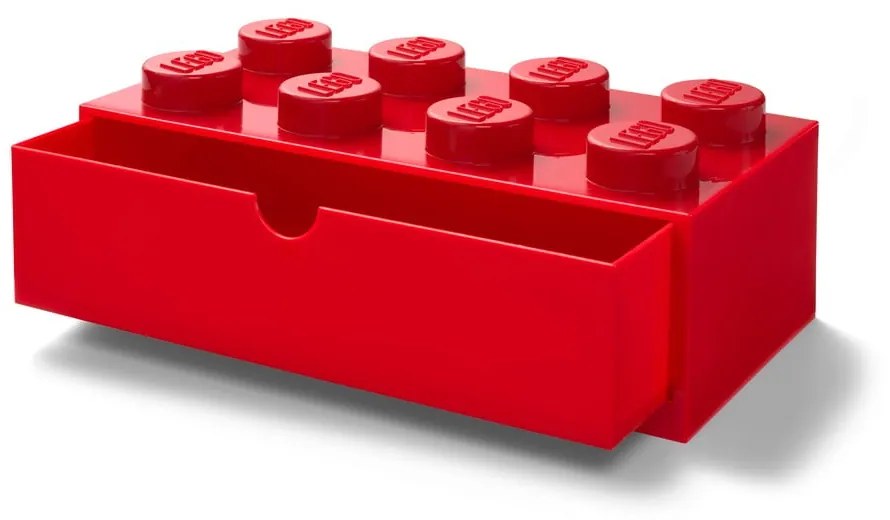 Červený stolový box so zásuvkou LEGO®, 31 x 16 cm