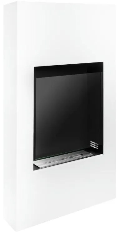 Biely stojaci biokrb Modern so sklom