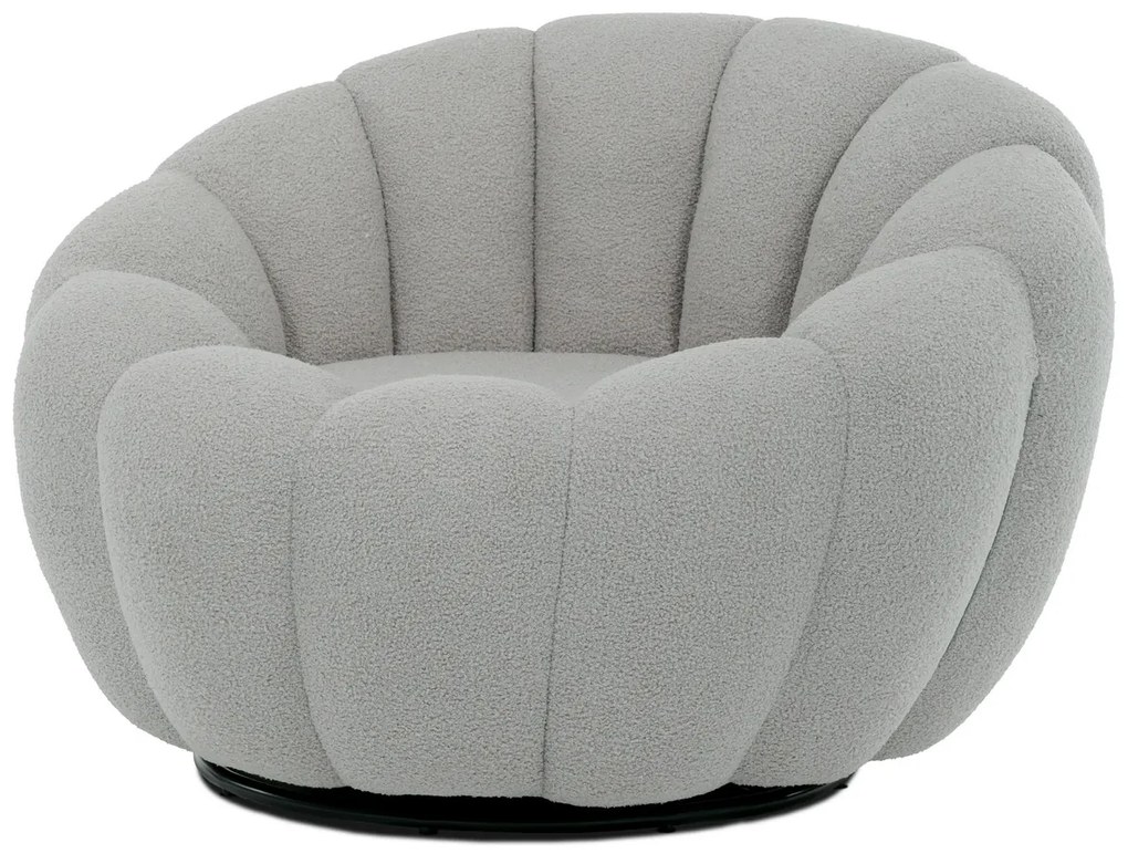 Otočné kreslo Bouclé GREY2, šedá