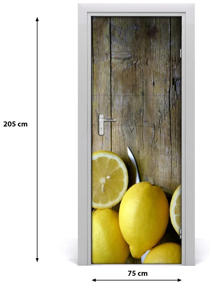 Fototapeta na dvere do domu samolepiace citróny 75x205 cm