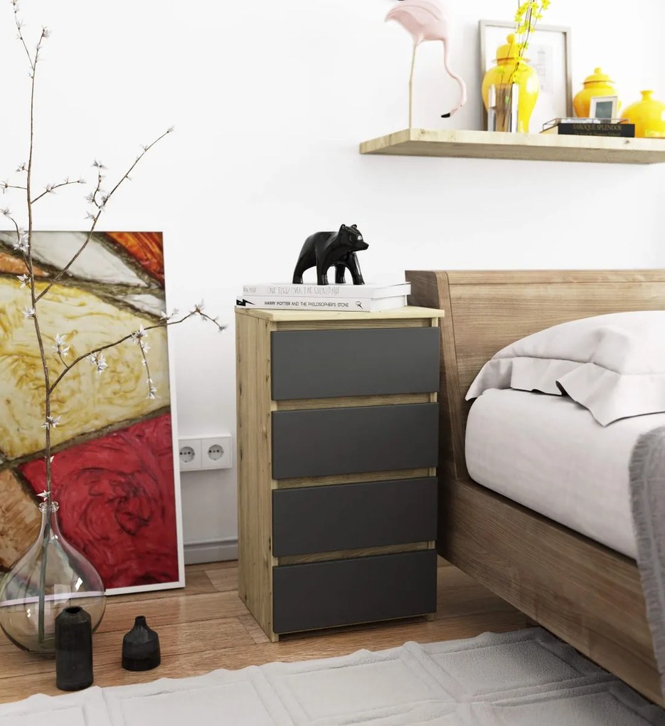 Komoda CL4 40 cm dub artisan/grafitově šedá