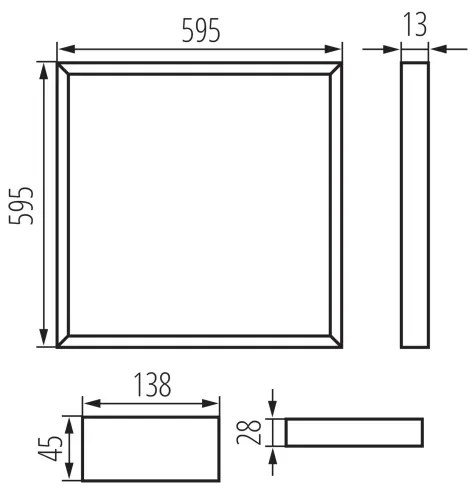 Kanlux 26778 - LED rám AVAR LED/32W/230V 4000K UGR<19 59,5x59,5 cm